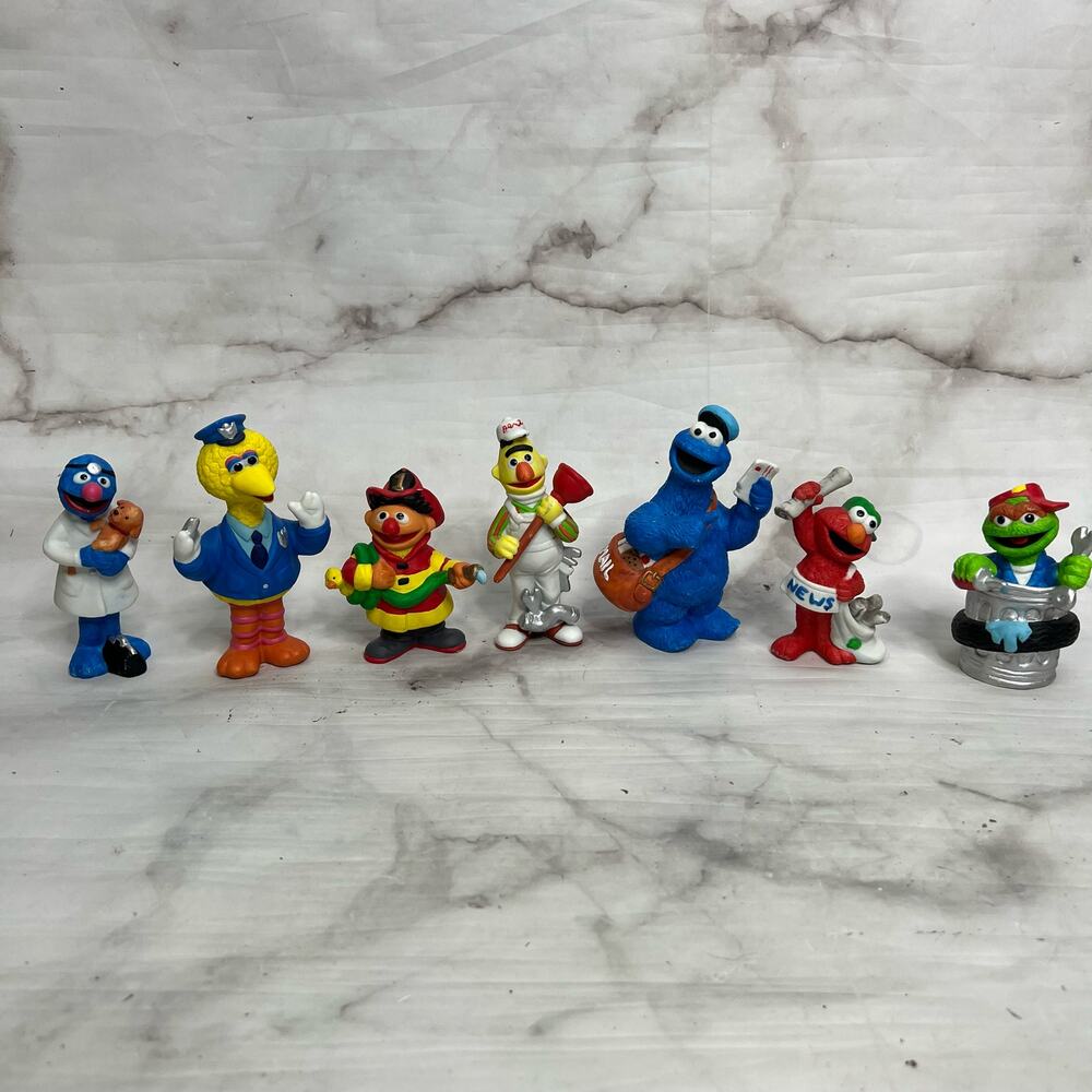 Vintage Enesco Sesame Street Neighborhood Figurines Complete Elmo Cookie Grouch